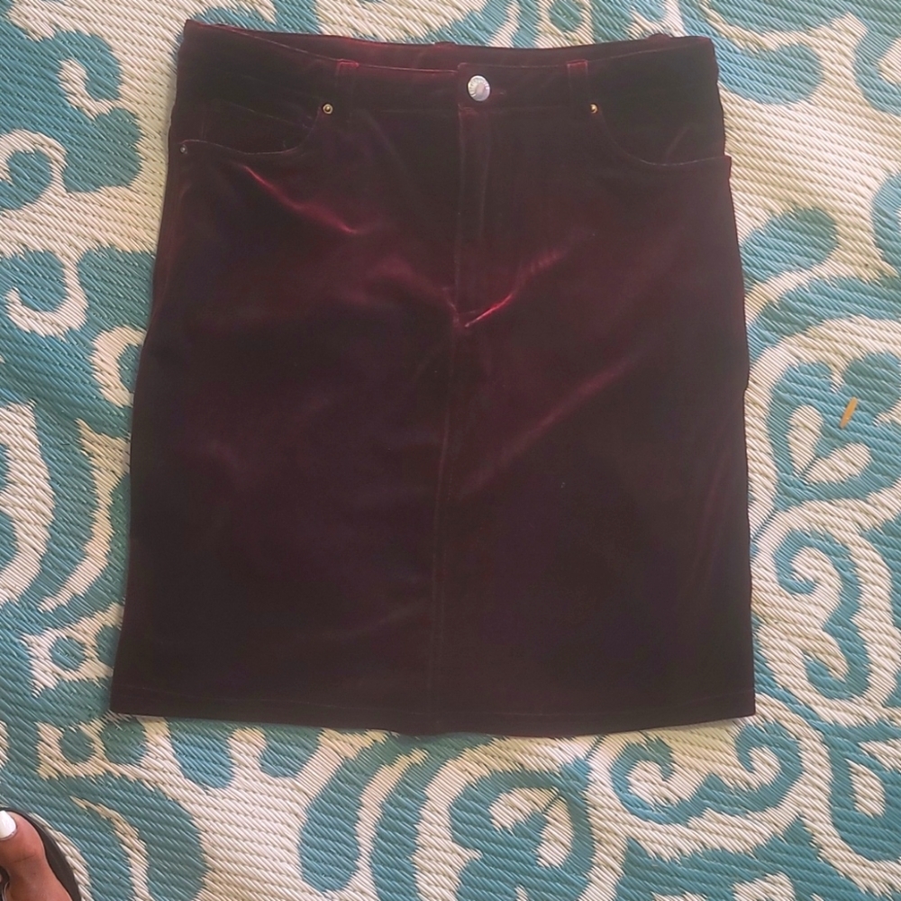 burgundy suede skirt fashion Nova